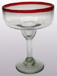  / Ruby Red Rim 14 oz Large Margarita Glasses (set of 6)